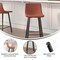 Merrick Lane Oretha Set of 2 Modern Upholstered Stools with Contoured, Low Back Bucket Seats and Iron Frames